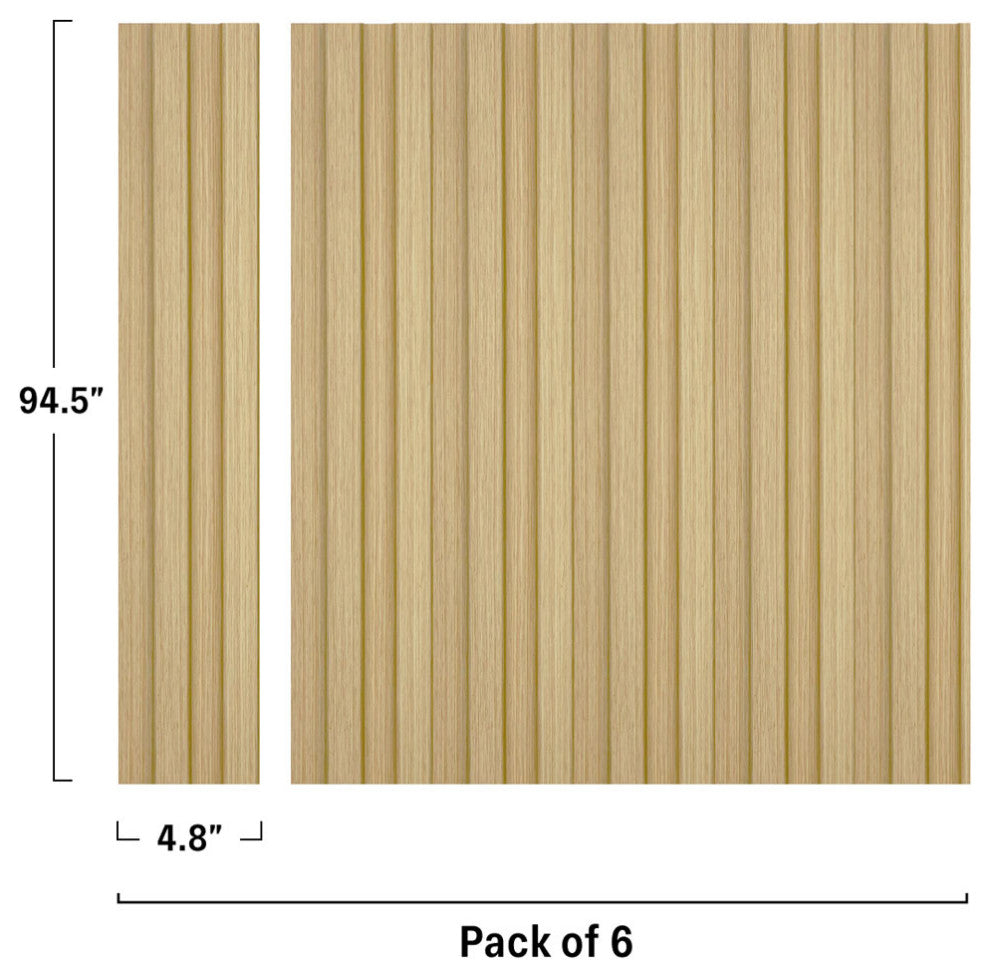 Waterproof Slat Panel, Pine, Pack of 6