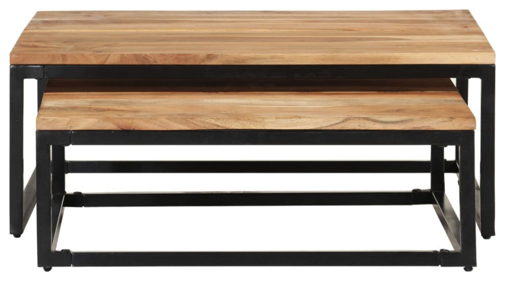 vidaXL Nesting Coffee Tables 2 pcs Solid Acacia Wood