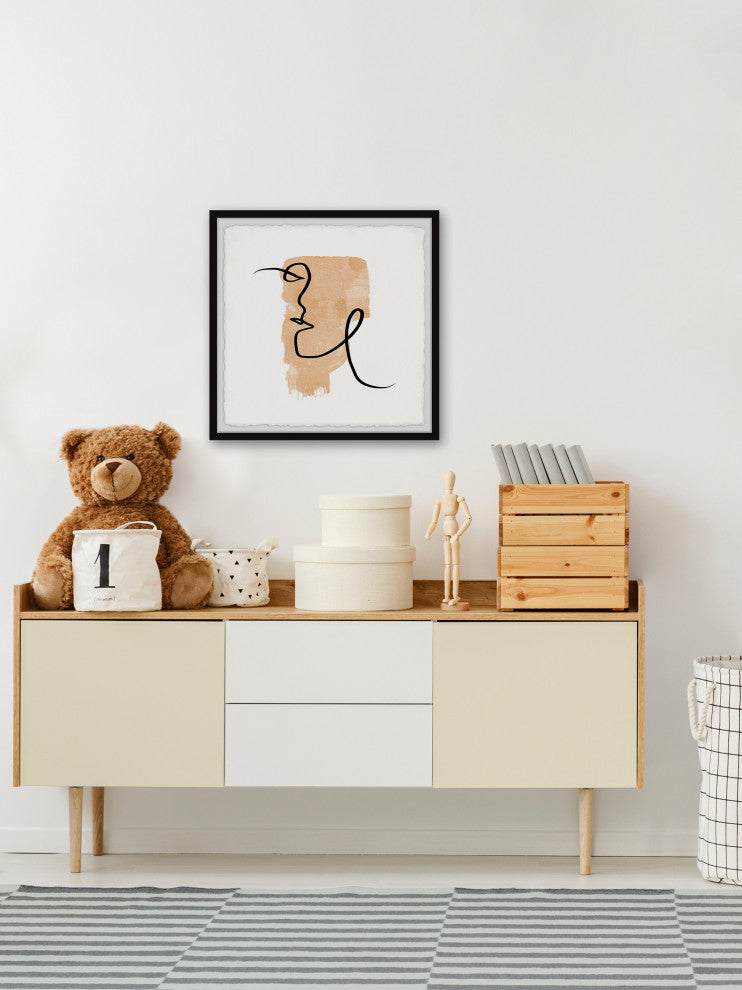 "Random Line" Framed Painting Print, 18x18