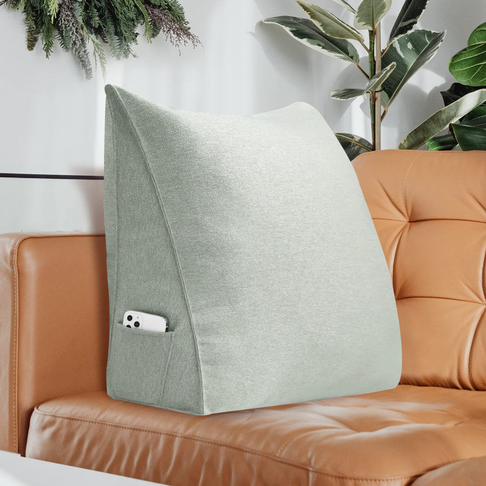 WOWMAX Reading Wedge Pillow Bed Rest Sofa Back Support Pillow Ivory