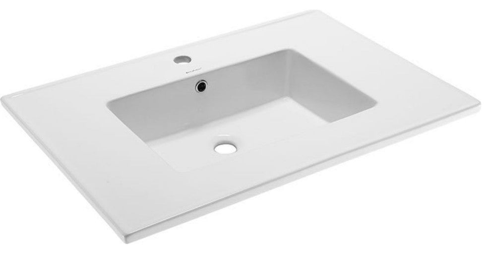 Swiss Madison SM-VT328 Voltaire 32" Ceramic Vanity Top - 1 - Glossy White