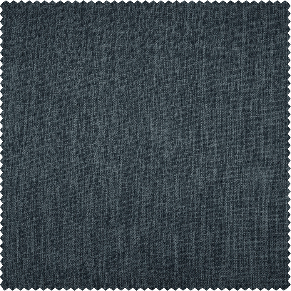 Faux Linen Darkening Curtain Single Panel, Reverie Blue, 50"x96"