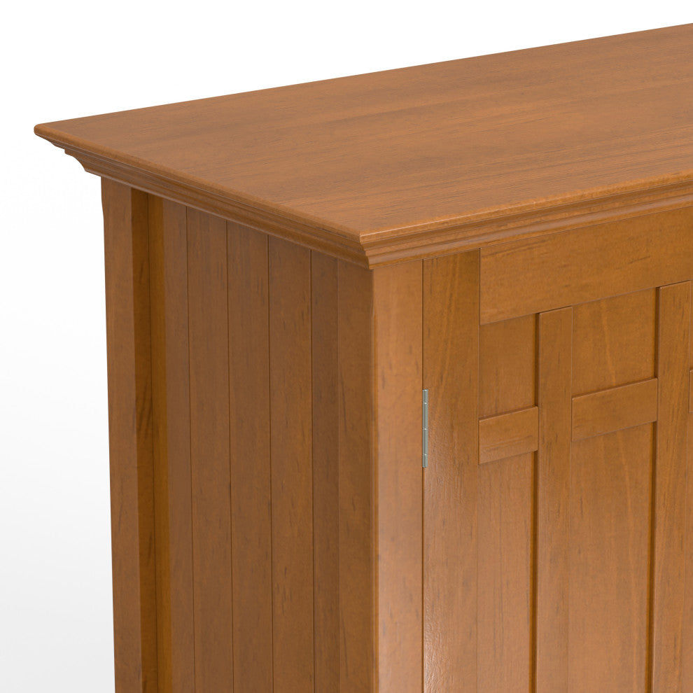 Bedford Solid Wood Sideboard Buffet And Winerack, Light Golden Brown
