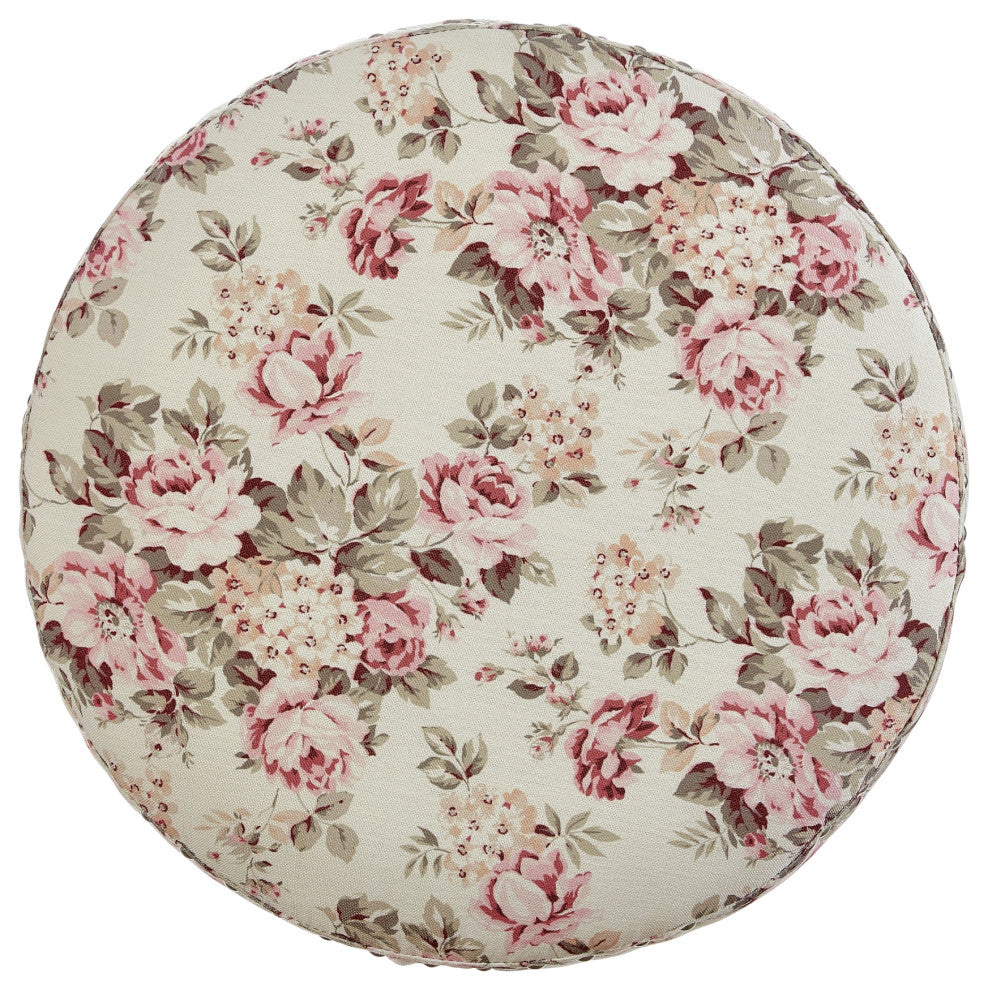 Rustic Manor Brookelynn Ottoman, Upholstered, Linen, Cluster Red