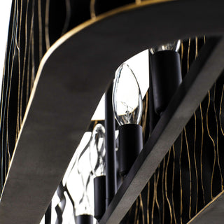 Estela 5-Lt Linear Pendant - Matte Black/French Gold