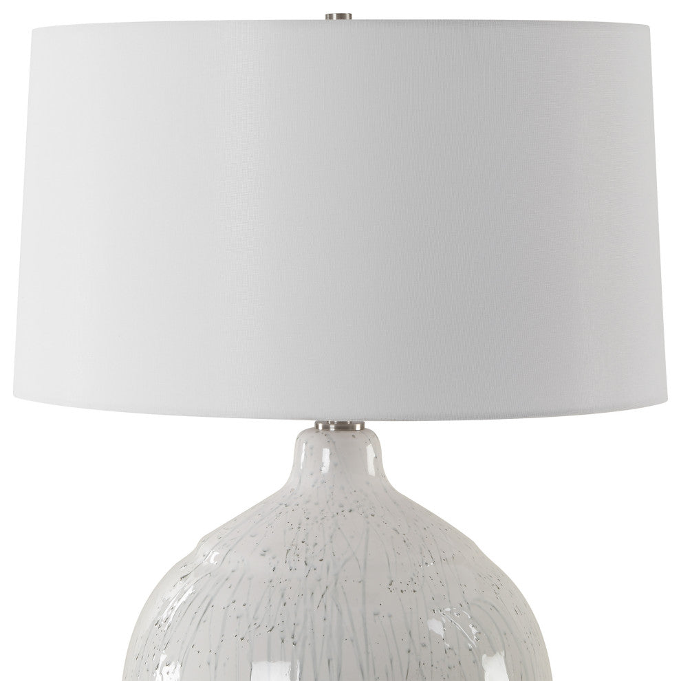 Uttermost Dribble White Glaze Table Lamp