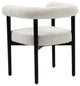 Hyatt Boucle Fabric Upholsetered Dining Chair, Cream, Black Finish