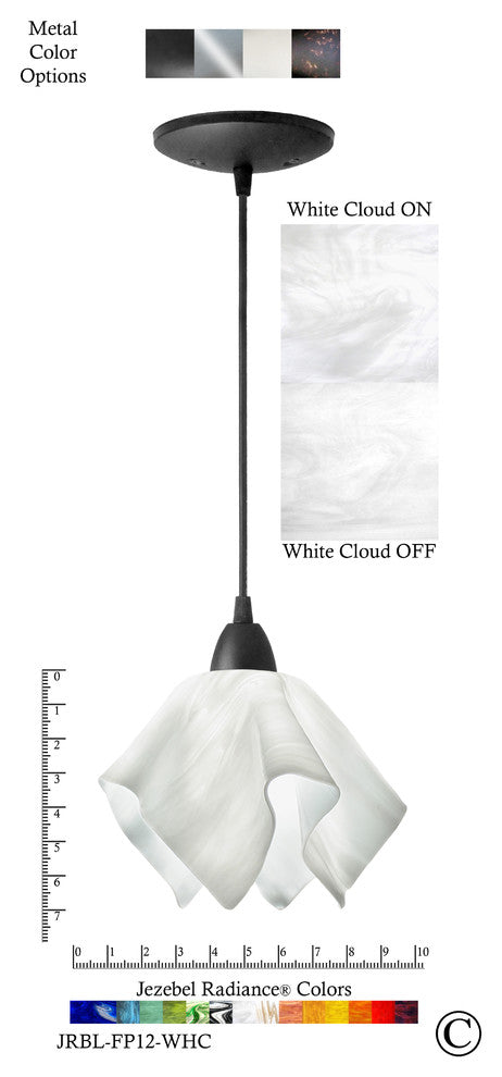 Jezebel Radiance Flame Pendant, Small, White Cloud