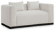 Alfie Linen Textured Fabric Upholstered Loveseat, Beige
