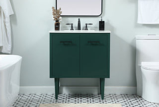 Home Living 19" Midcentury Modern Green-Light Bathroom Vanity