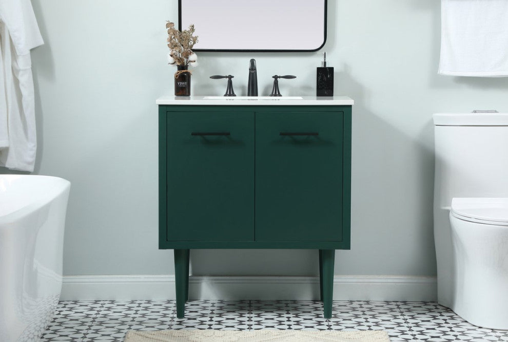 Home Living 19" Midcentury Modern Green-Light Bathroom Vanity
