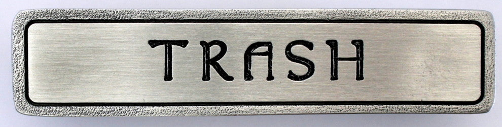 "TRASH" Pull Antique Pewter (Horizontal)