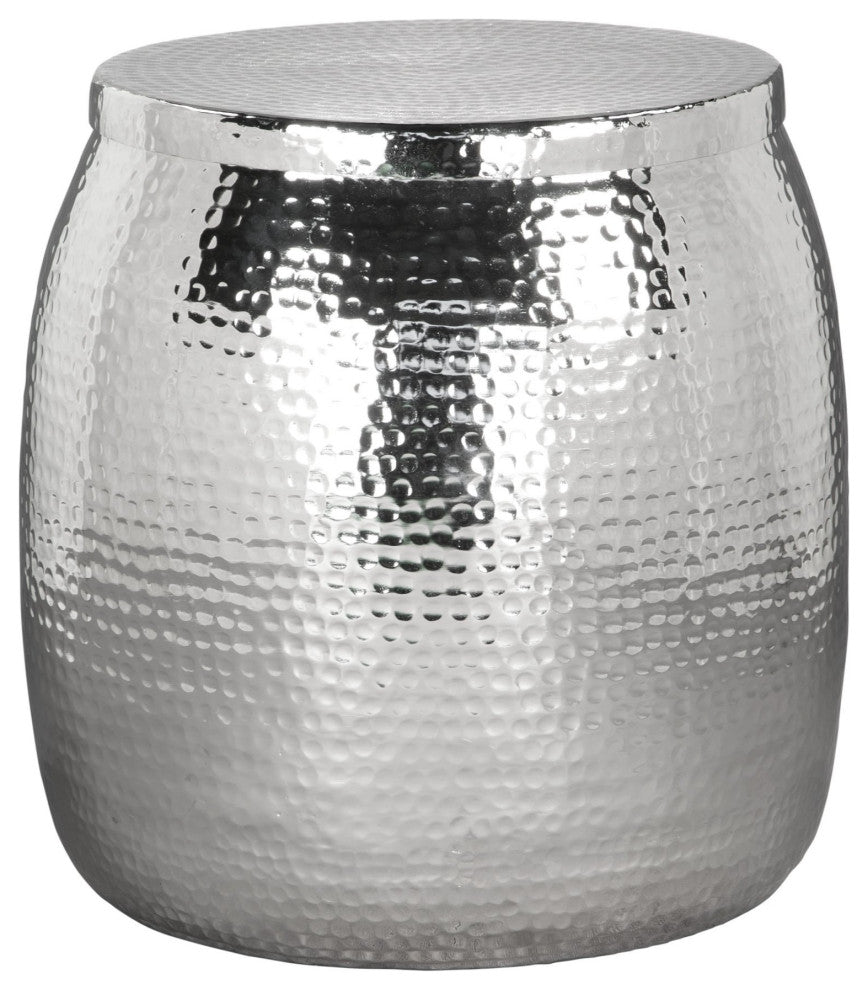 Sofa Side Table, Round, Aluminum, Metal, Silver, Lounge Cafe Lobby Hospitality