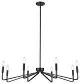 8-Light Matte Black Contemporary Chandelier