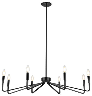 8-Light Matte Black Contemporary Chandelier