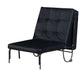 Benzara BM196893 Adjustable Metal Futon with Faux Leather Tufted and Casters