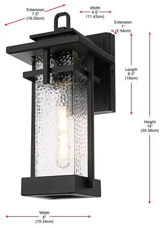 Home Living 6" Outdoor Wall Sconce, Black