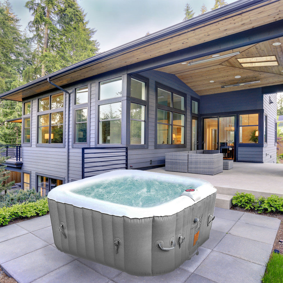 Square 4 person 160 gallon White inside and Grey outside