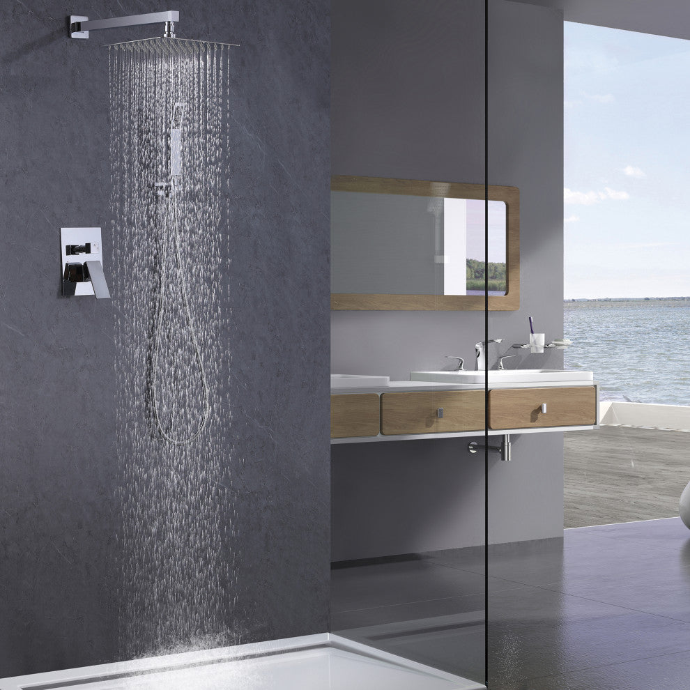 Wall Mounted Pressure Balanced Complete Shower System With Rough-In Valve, Polis