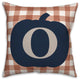 Blue Pumpkin Monogram O 18x18 Spun Poly Pillow