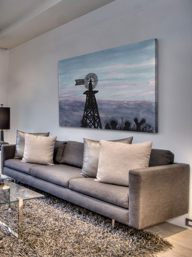 "Texas Sunset" Painting Print on Wrapped Canvas, 30"x20"