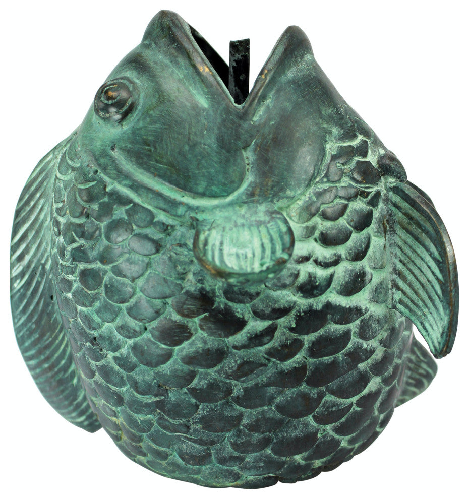 Dancing Asian Fish Statue, Small