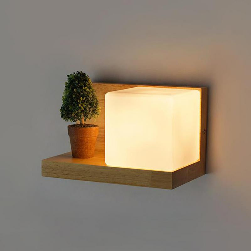Tarragona | Wooden Shelf with LED Lamp, Right