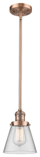 Small Cone 1-Light LED Pendant, Antique Copper, Glass: Clear