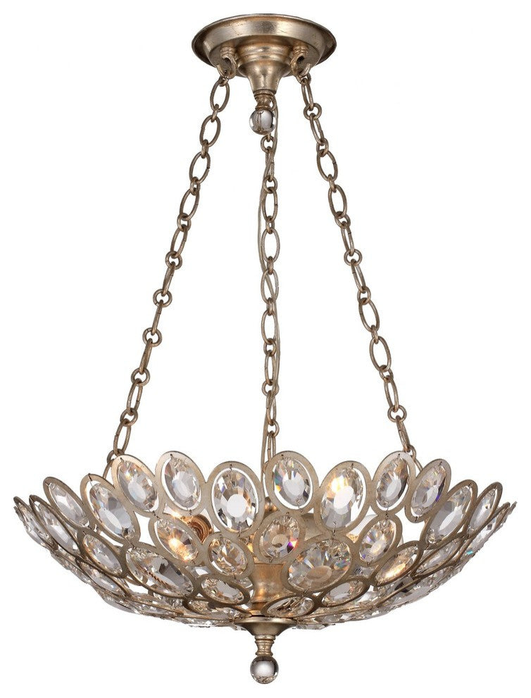 Crystorama  7584DT_CEILING  Three Light Ceiling Mount  Sterling   Twilight