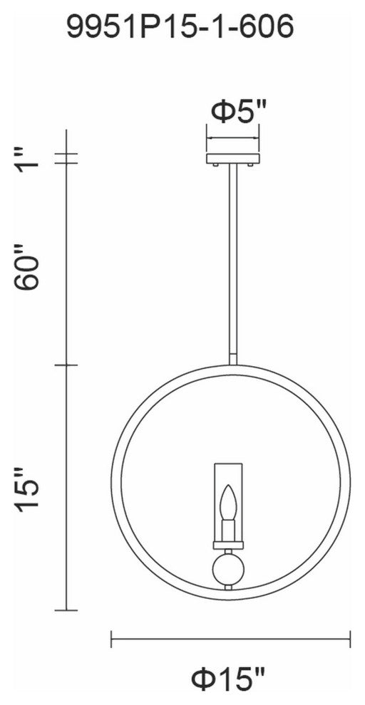 Elton 1 Light Pendant With Satin Nickel Finish