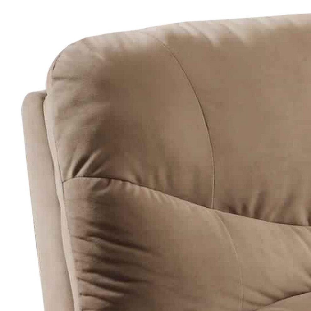 Benzara BM280247 Deby 35" Motion Recliner Chair, Soft Microfiber Seat, Brown
