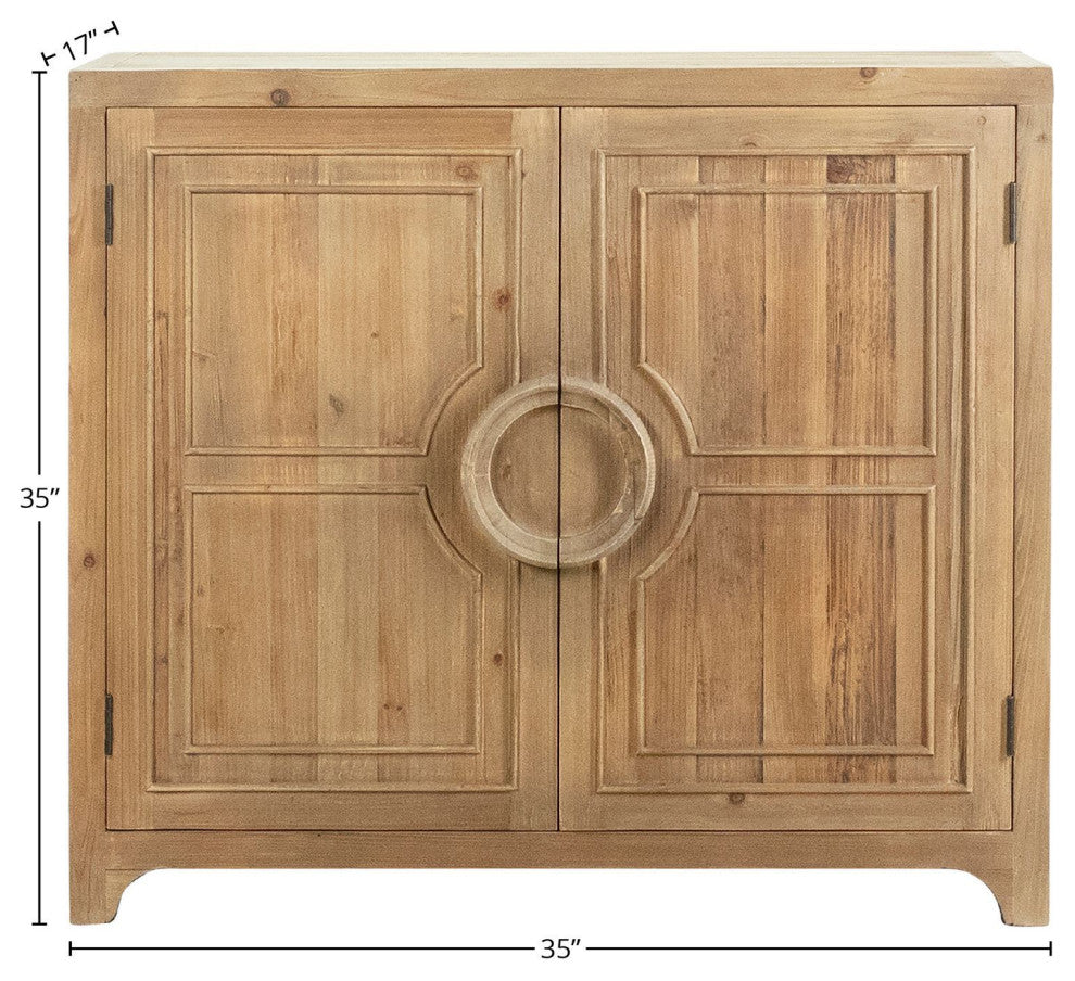 Waylon 40" Reclaimed Pine Hand Carved 2-Door Sideboard, Dark Antique Gray