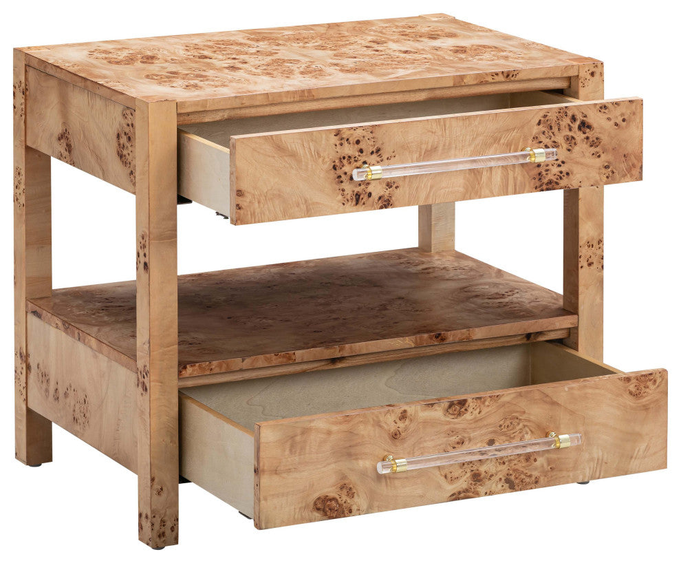 Brandyss Natural Burl Nightstand