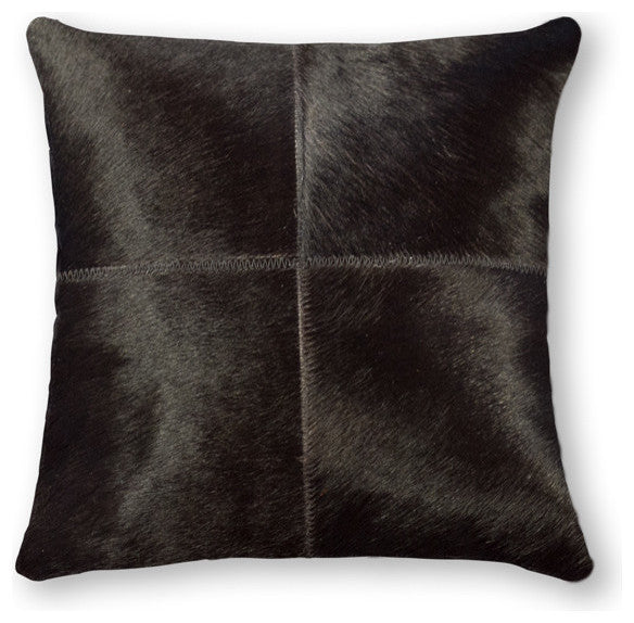 Natural Torino Quatro Large Pillow 18"x18", Black