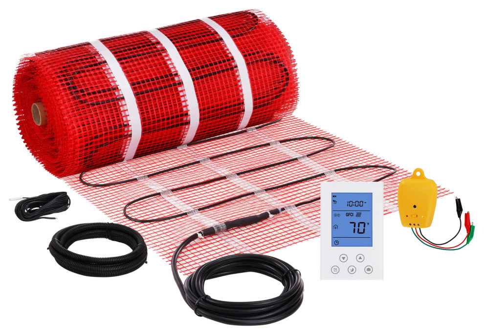 VEVOR Floor Heating Mat Copper Core Electric Warm Tile, 100 Sq.ft 1200w