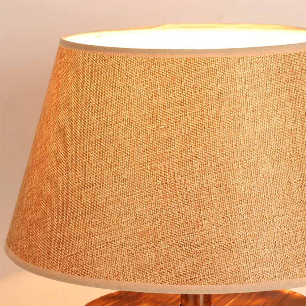 Industrial Wood Wine Barrel LED Table Lamp For Bedroom, Bar