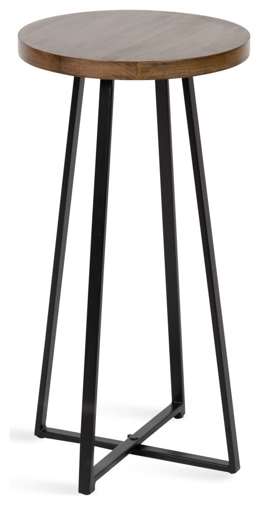 Zia Round Bar Stool, Natural/Black 13x13x25