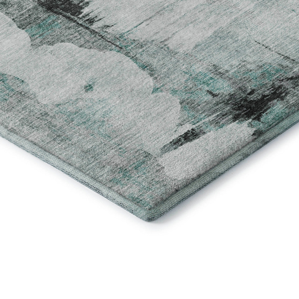 Premium Machine Washable Mayfield AMF710 Teal 8' x 10' Rug
