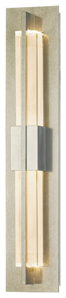 Double Axis Small Sconce, Vintage Platinum Finish, Clear Glass