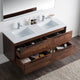 Vanity Alfred 60 Double Sink With Integrated Solid Surface top, American Walnut,