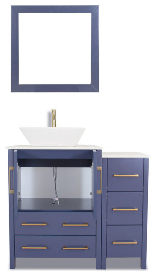 Vanity Art Bathroom Vanity Set With Sink, Blue, 36", Standard Mirror