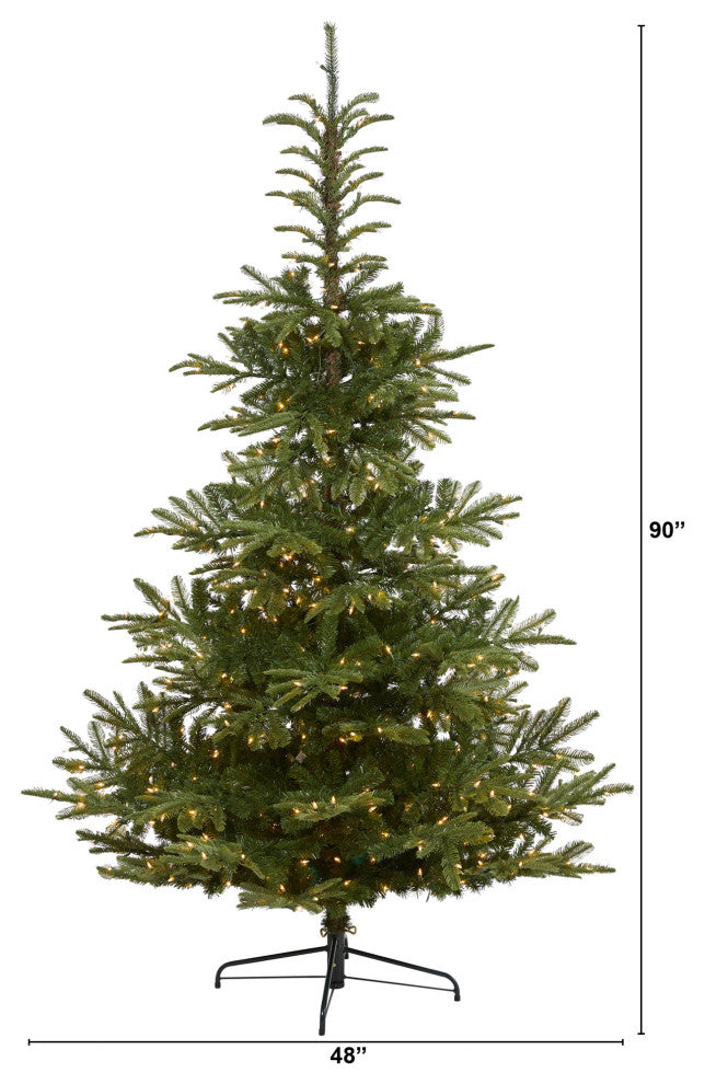 7.5ï¿½ Layered Washington Spruce Christmas Tree / 550 Clear LED Lights
