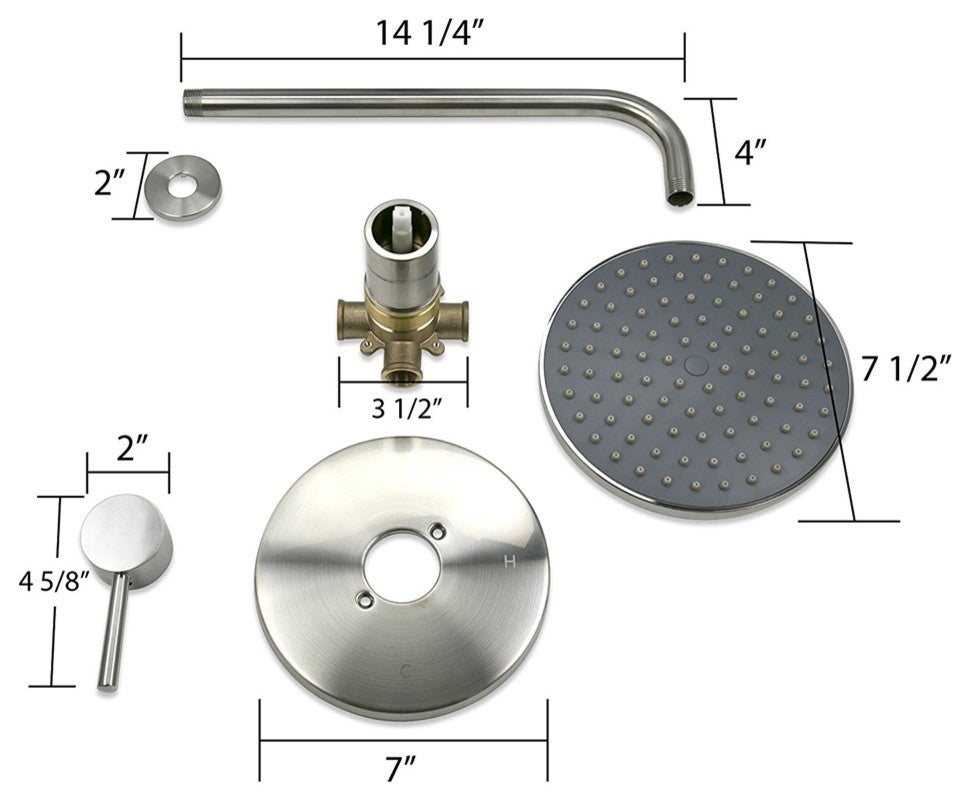 Artemisa Wall Mounted Brushed Nickel 3-Piece Shower Combo