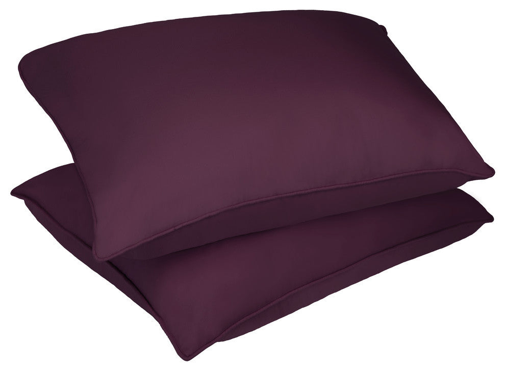 Lotus Home Stain and Water Resistant Microfiber Bed Pillow 2-Pack, Fig, King