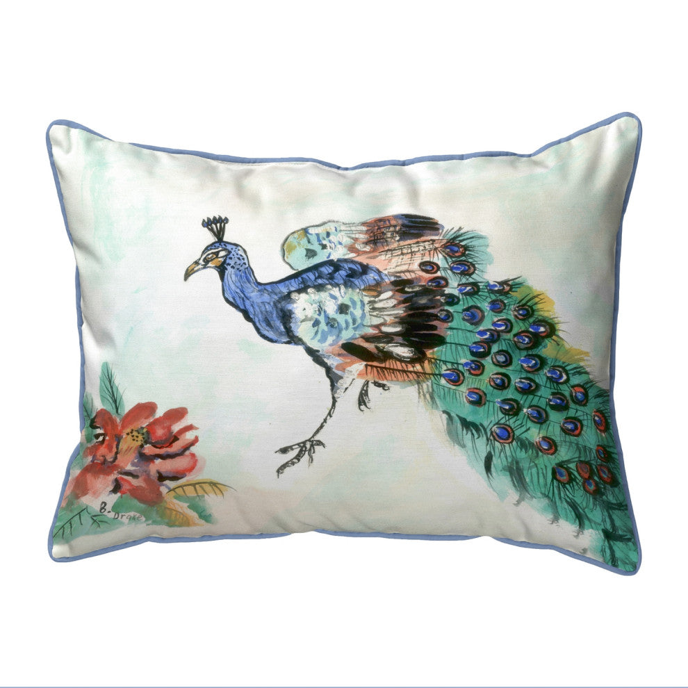 Betsy's Peacock Large Indoor/Outdoor Pillow 16x20