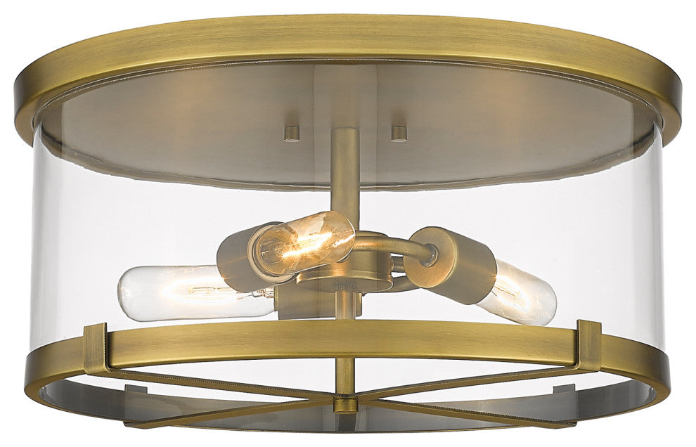Zlite 3032F-RB 3-Light Flush Mount, Clear