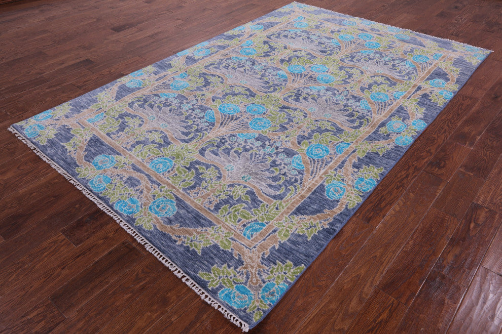 William Morris Handmade Wool Rug 6' 0" X 9' 2" - Q14945