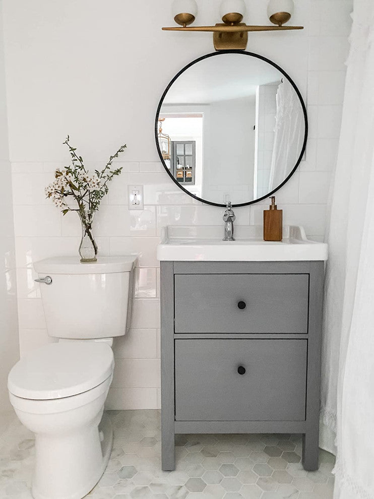 Black Metal Frame 18 Inch Round Mirror