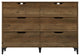 Lilay 6-Drawer Dresser, 31.7" Hx46.5" Wx15.7" D, Knotty Oak