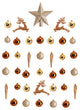 Holiday Xmas 40 Count Lux Shatterproof Ornament Set With Re-Useable Storage